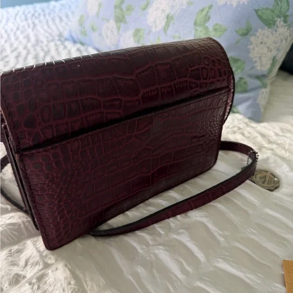 Patricia Nash Dark Purple Croc-Embossed Crossbody Bag - Picture 9 of 12